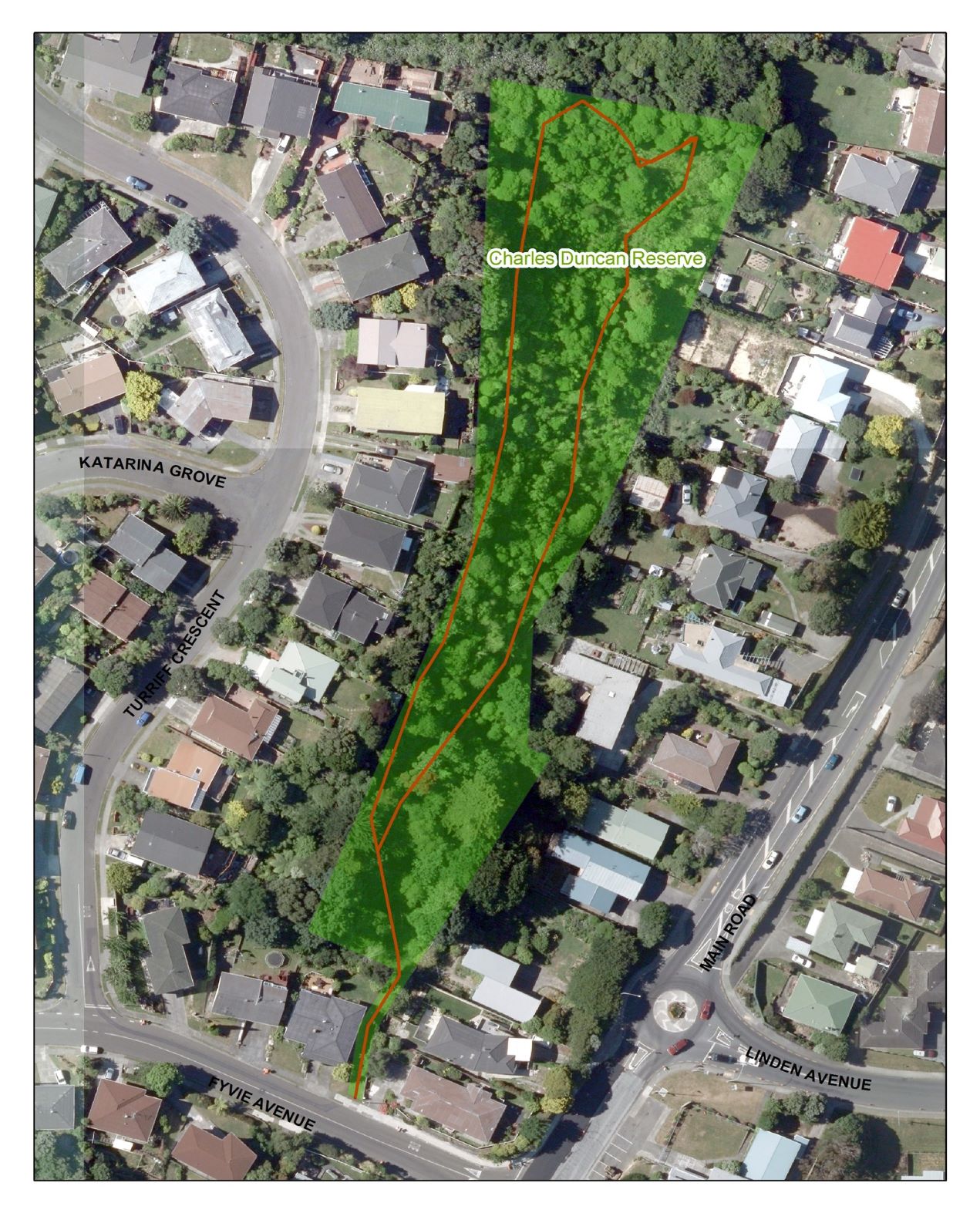 Aerial map Charles Duncan Reserve