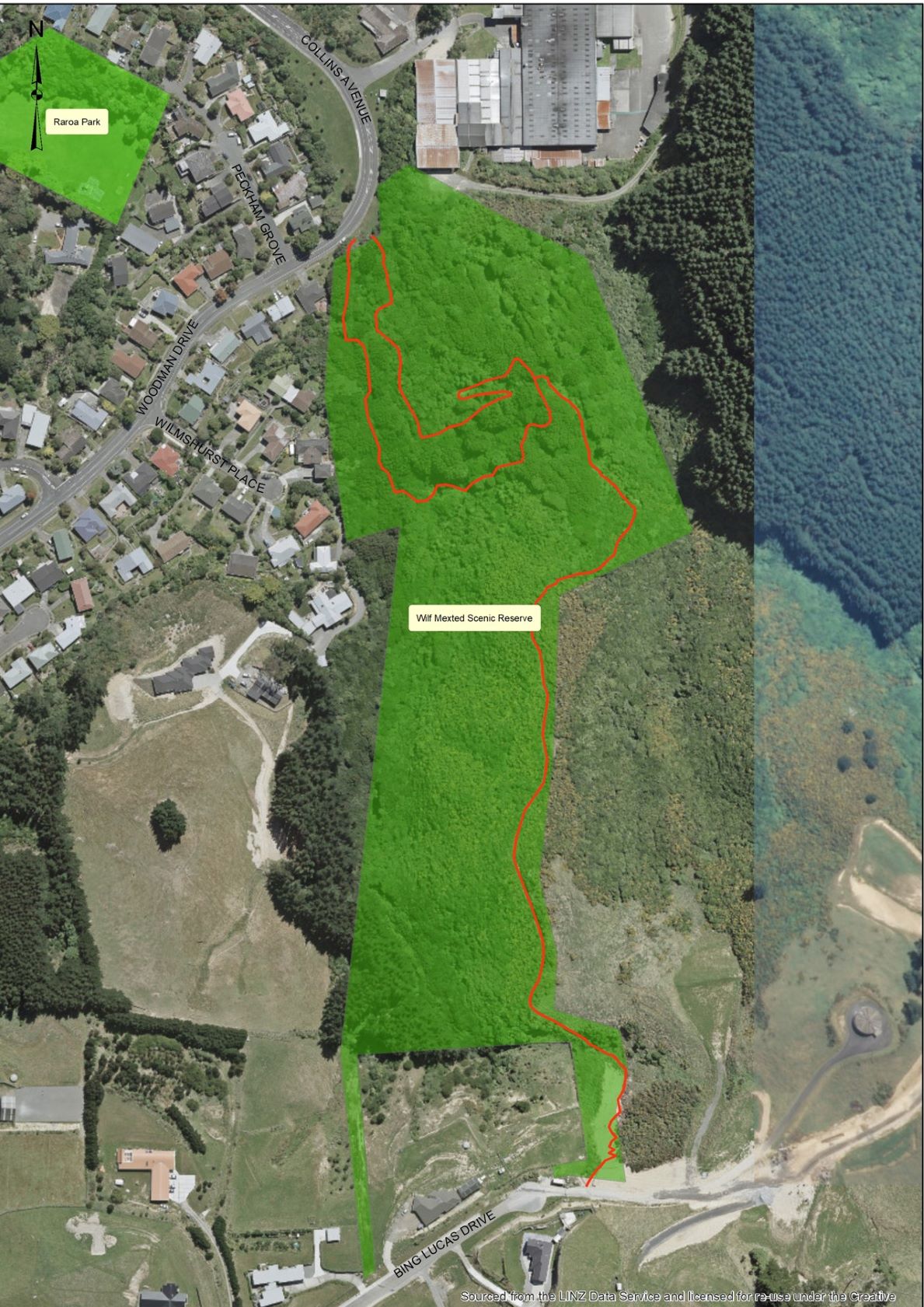 _Aerial_map_Wilf_Mexted_Reserve | Friends of Tawa Bush Reserves
