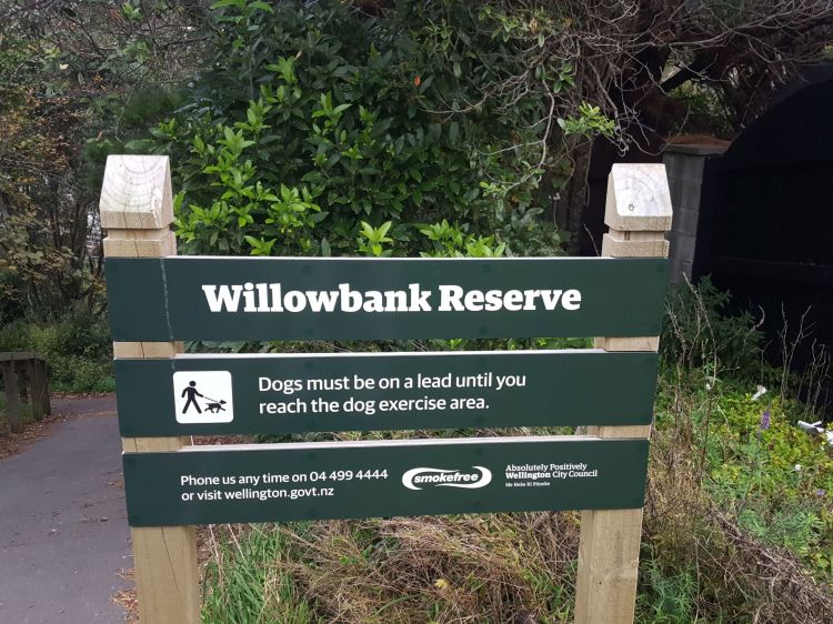 Willowbank Reserve sign at Zande Tce entrance 2021 06 06