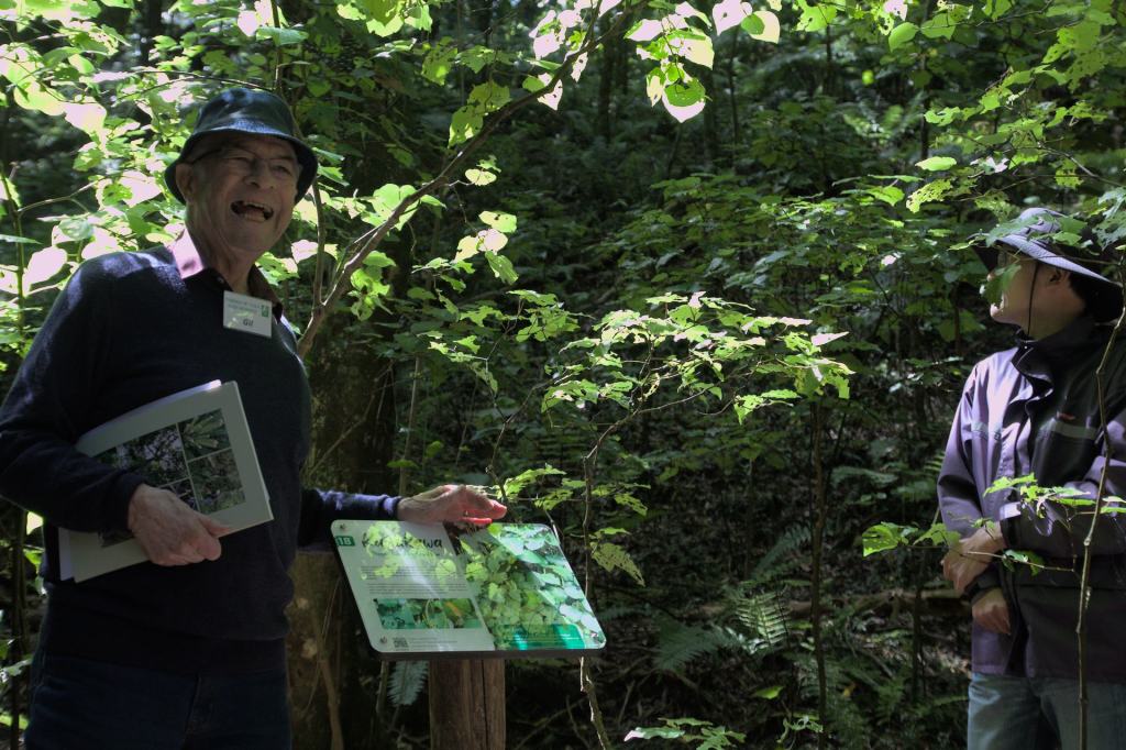 2022_12_04_Redwood Bush Guided walk Gil at Kawakawa sign