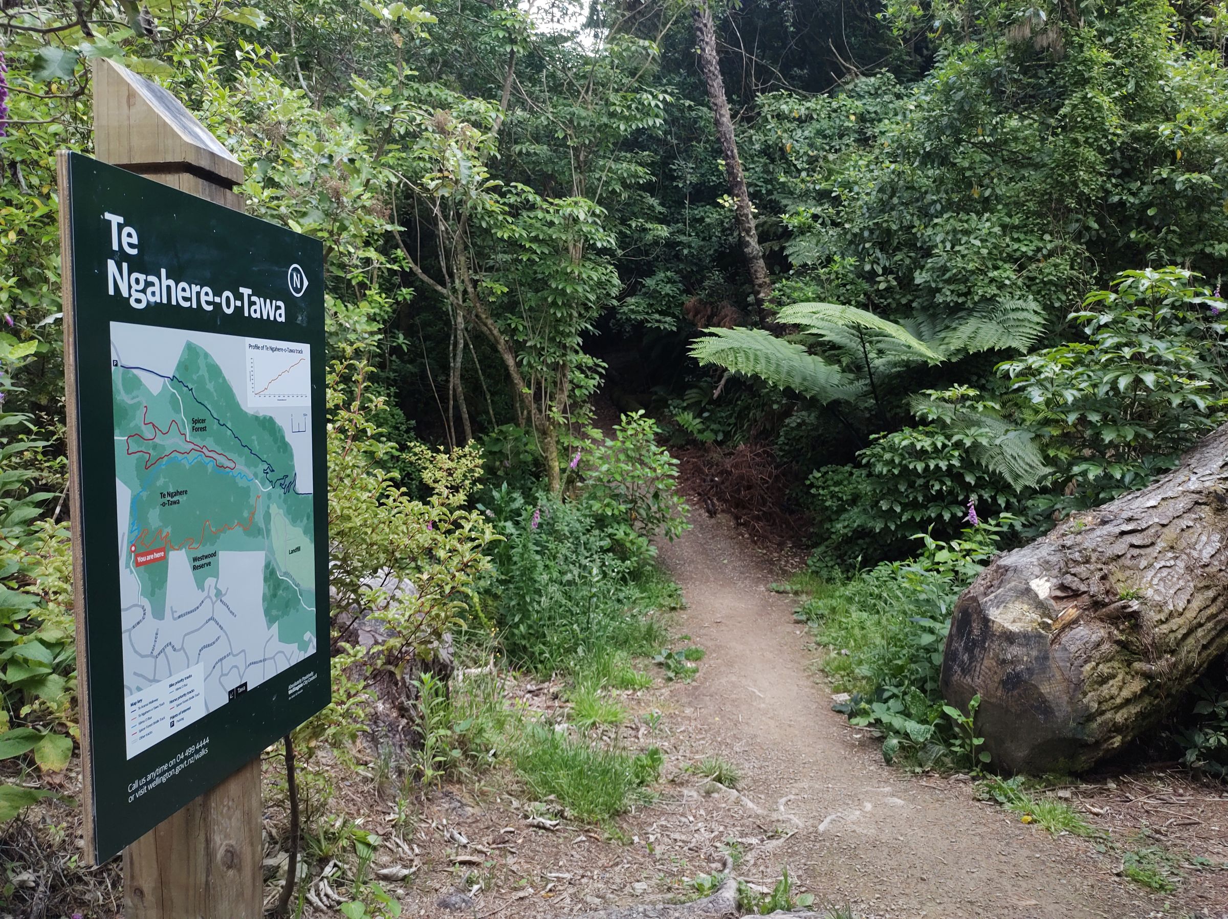 Sign near bike track exit